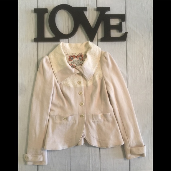 Free People Size 8 Beige/Cream Knit Sweater Jacket - Picture 8 of 8